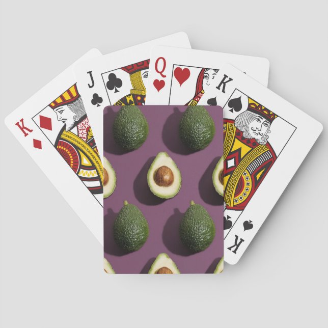 Jeu De Cartes Avocado vert violet (dos)