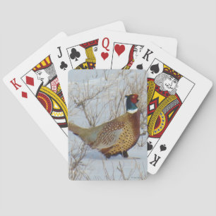 Jeu De Cartes B22 Pheasant à cou circulaire en neige