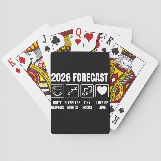 Jeu De Cartes Baby Coming Soon 2026 Forecast Baby Shower Funny  (dos)