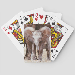 Jeu De Cartes Baby Elephant mignon Eléphant africain avec maman
