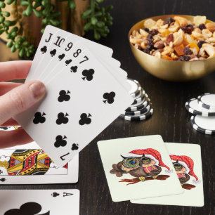 Jeu De Cartes Baby Owl En Noël Casquette Jouer Des Cartes