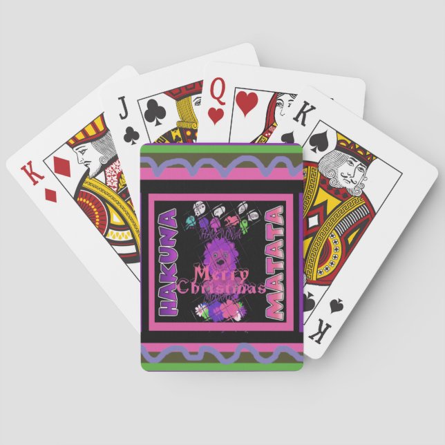 Jeu De Cartes Baby pink Beautiful Merry Christmas Hakuna Matata (dos)