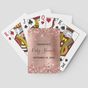 Jeu De Cartes Baby shower or Rose Glittery Favoriser
