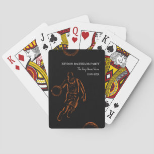 Jeu De Cartes Bachelor du joueur de basket noir orange