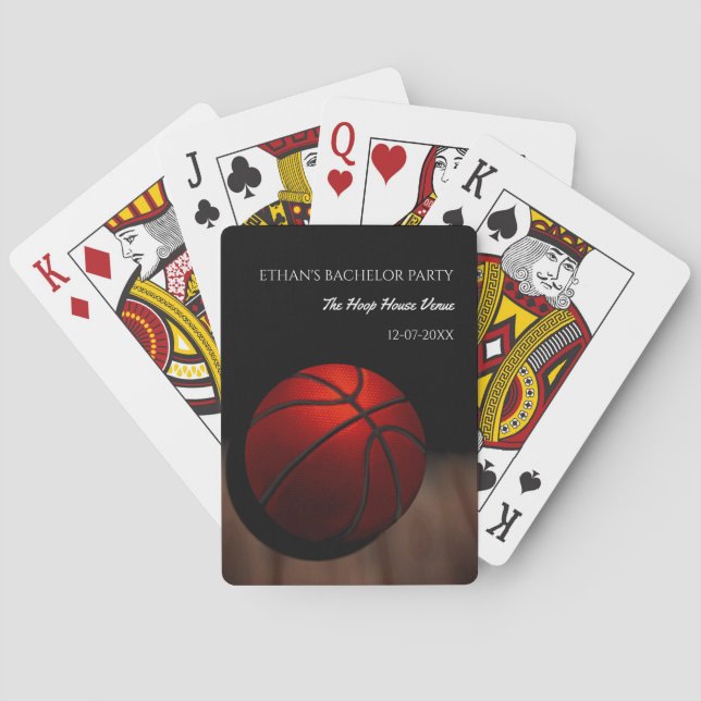 Jeu De Cartes Bachelor du joueur de basket noir orange (dos)