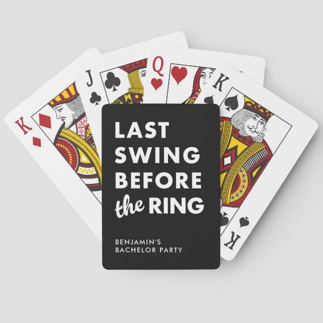 Jeu De Cartes Bachelor Party Last Swing Before the Ring Favor (dos)
