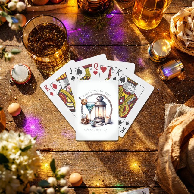 Jeu De Cartes Bachelorette Camping sur mesure Week-end (Custom Camp Bride bachelorette Weekend Poker Cards)