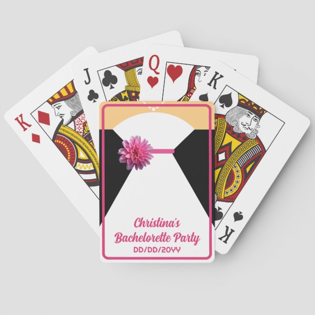 Jeu De Cartes Bachelorette Party Poker White and Pink Bride (dos)