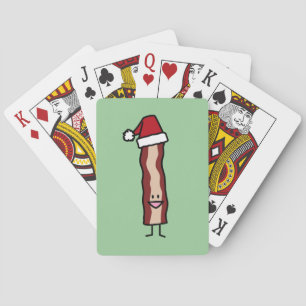 Jeu De Cartes Bacon Wearing a Santa Hat