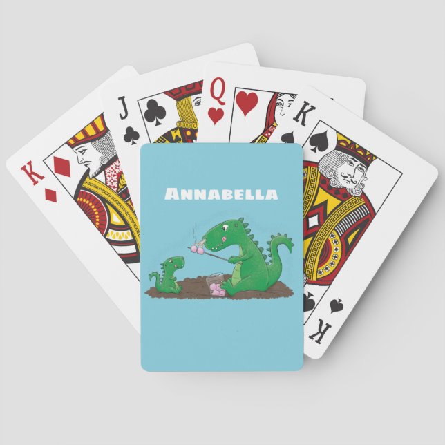 Jeu De Cartes Baguettes mignonnes grillant des marshmallows dess (dos)