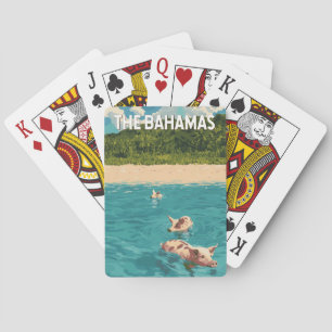 Jeu De Cartes Bahamas Illustration Voyage Art Vintage