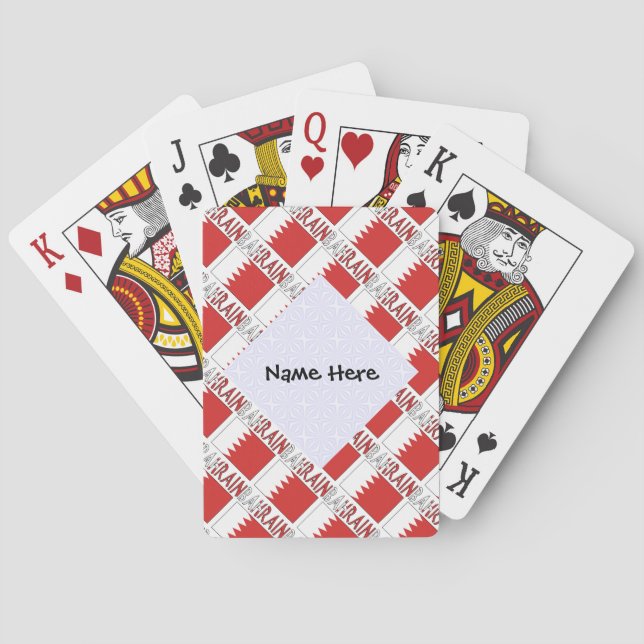 Jeu De Cartes Bahrain and Bahraini Flag Tíled Personalized  (dos)
