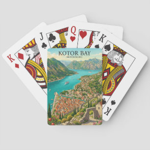 Jeu De Cartes Baie de Kotor Monténégro Voyage Rétro Vintage