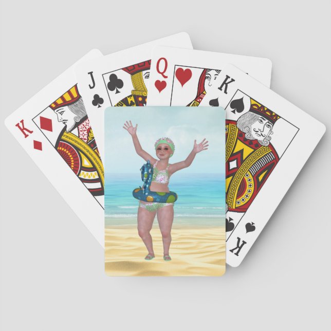 Jeu De Cartes Baignade amusante Beauté Plage Jouer des cartes (dos)