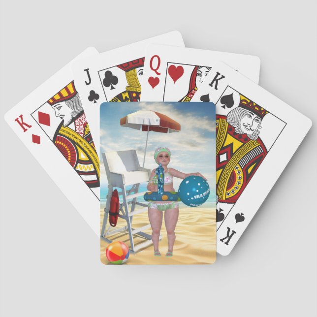 Jeu De Cartes Baignade amusante Beauté Plage Jouer des cartes (dos)