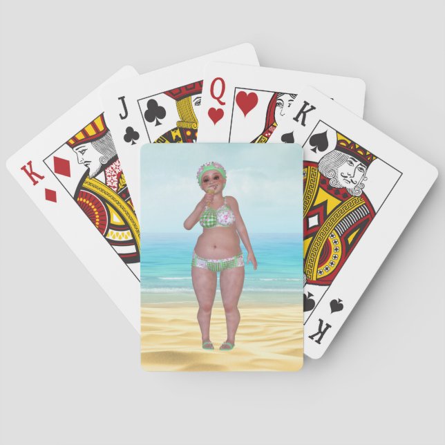 Jeu De Cartes Baignade amusante Beauté Plage Jouer des cartes (dos)