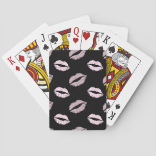 Jeu De Cartes Baisers Rose Argenté