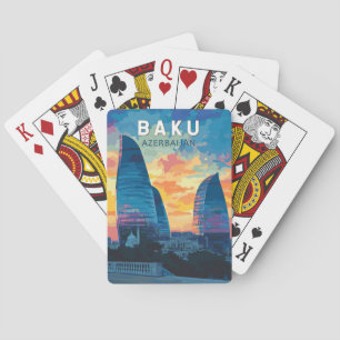 Jeu De Cartes Bakou Azerbaïdjan Travel Art Vintage