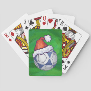 Jeu De Cartes Bal de soccer bleu et blanc sur vert