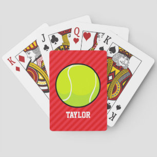 Jeu De Cartes Bal De Tennis ; Scarlet Red Strips