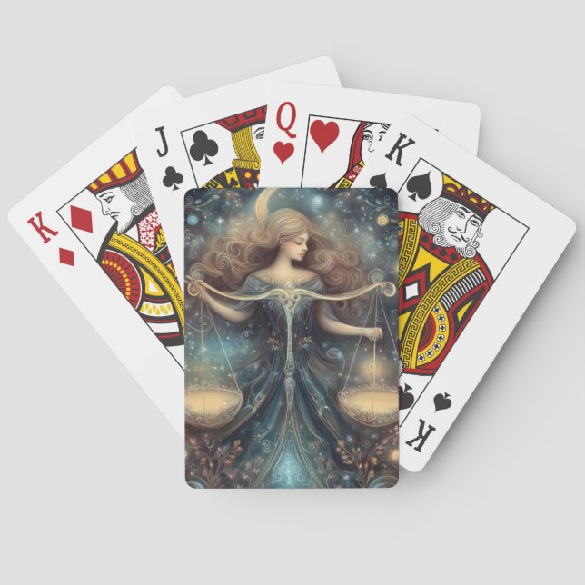Jeu De Cartes Balance de la Vierge Zodiaque Astrologie Céleste A (dos)
