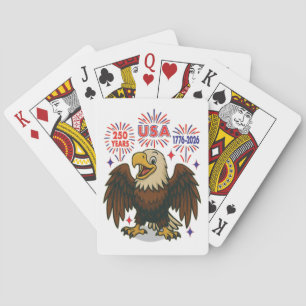 Jeu De Cartes Bald Eagle avec Fireworks - USA 250 ans 1776-2026
