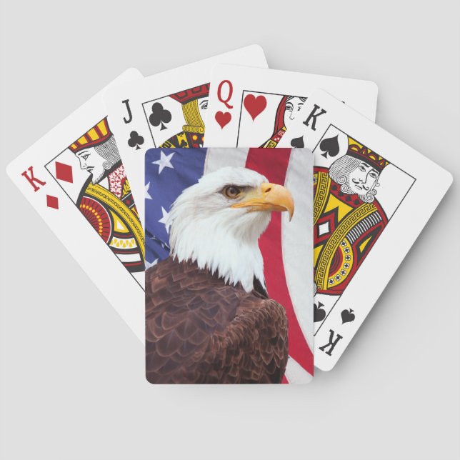 Jeu De Cartes Bald Eagle et drapeau américain (dos)