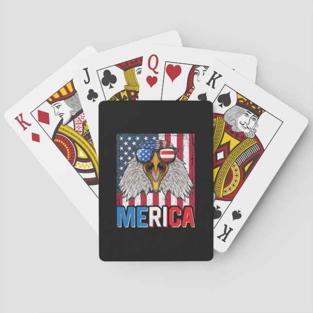 Jeu De Cartes Bald Eagle Merica 4 juillet (dos)