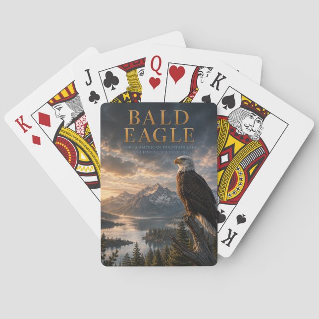 Jeu De Cartes Bald Eagle Mountain Lake ANIMALS Poker (dos)