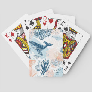 Jeu De Cartes Baleine côtière Vie marine Corail Bleu Pêche (1)