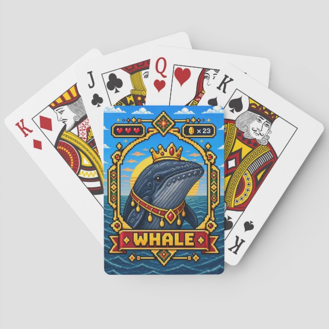 Jeu De Cartes Baleine Rétro Pixel Art 8-Bit (dos)