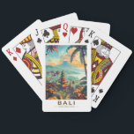 Jeu De Cartes Bali Indonésie Temples Voyage Art Vintage<br><div class="desc">Conception de voyage vectorielle rétro Bali. Bali est une île du sud-est asiatique réputée pour ses plages,  ses temples et sa culture. Elle abrite également la vie marine,  des parcs safaris et des oeuvres d'art.</div>