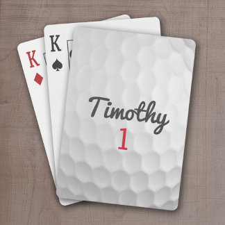 Jeu De Cartes Ball de golf Dimples avec nom noir Numéro rouge