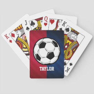 Jeu De Cartes Balle de football ; rouge, blanc et bleu