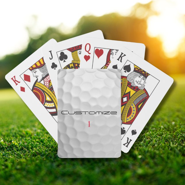 Jeu De Cartes Balle de golf blanche texturée avec nom et numéro  (Créateur téléchargé)