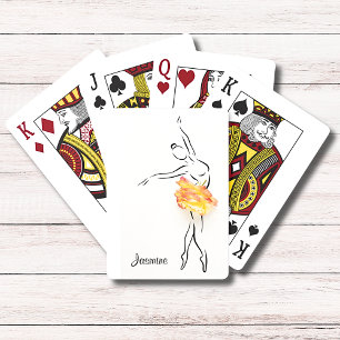 Jeu De Cartes Ballerina Rose Ballet Dancer Nom personnalisé