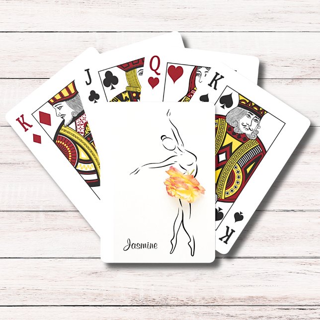 Jeu De Cartes Ballerina Rose Ballet Dancer Nom personnalisé (Créateur téléchargé)