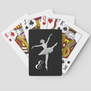 Jeu De Cartes Ballerine dans argenté et noir avec le monogramme