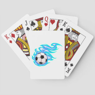 Jeu De Cartes Ballon de football sports bleu électrique flambant