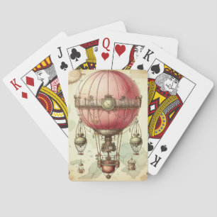 Jeu De Cartes Balloon à air chaud rose vapeur vintage (2)