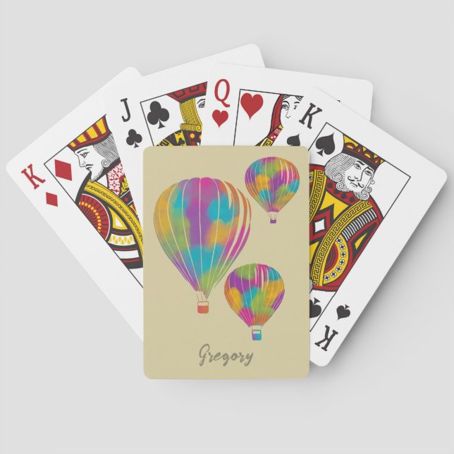 Jeu De Cartes Balloons Peints Rainbow Hot Air Personnalisés (dos)