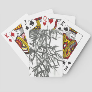 Jeu De Cartes Bambou de style asiatique à la peinture (sumi-e)
