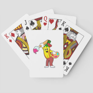 Jeu De Cartes Banane en peintre avec pinceau