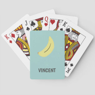 Jeu De Cartes Banane jaune dessin bleu personnalisé