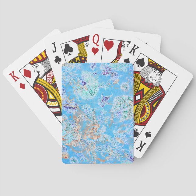 Jeu De Cartes Bandana florale pastel bleu clair (dos)