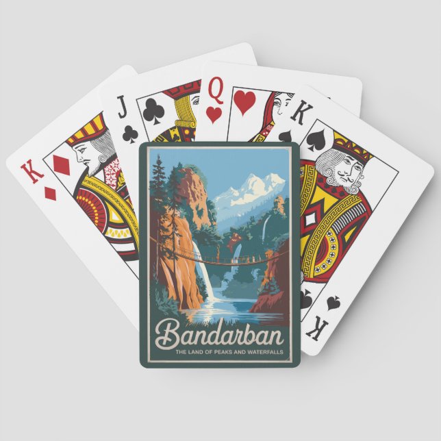 Jeu De Cartes Bandarban Bangladesh Travel Art Vintage (dos)