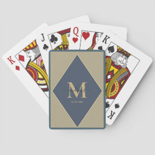 Jeu De Cartes Bande bleue marine personnalisée Lecture des carte