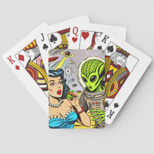 Jeu De Cartes Bande dessinée de science fiction Alien rétro