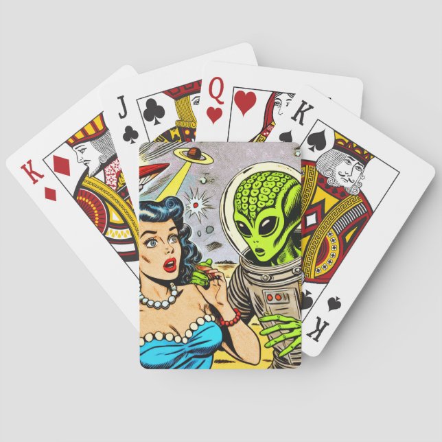 Jeu De Cartes Bande dessinée de science fiction Alien rétro (dos)