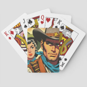 Jeu De Cartes Bande dessinée rétro Cowboy/Cowgirl